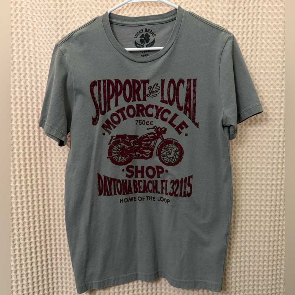 Lucky Brand Motorcycle Graphic Vintage Tee